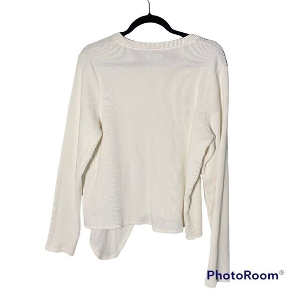 Madewell Off White Waffle Weave Thermal Top size XXL - Picture 2 of 7